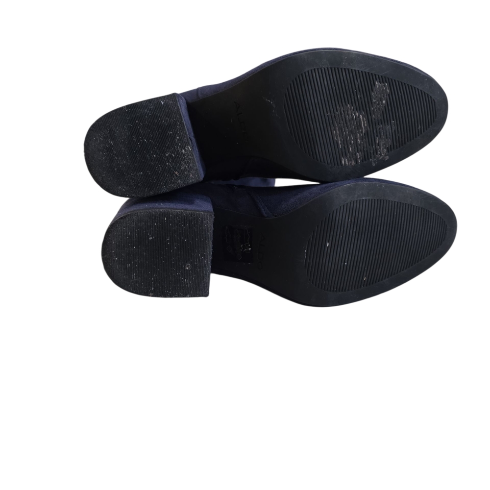 Aldo Elegant navy Blue Velvet Women's Knee-High Boots - Picture 3 of 5